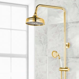 מוט פינוק רטרו עם מזלף טלפון זהב מבריק BRASS
