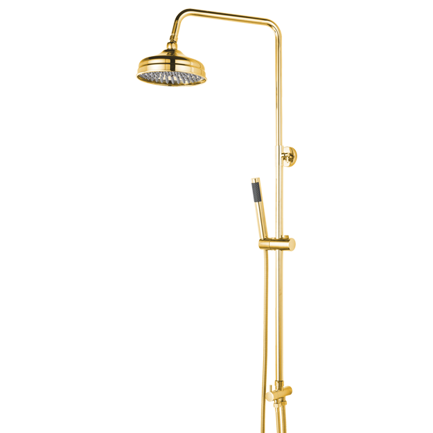 מוט פינוק רטרו עם מזלף מיקרופון זהב מבריק BRASS